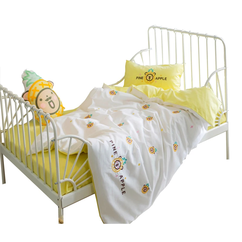 

High-end cotton worsted baby bedding 3pcs /set of kindergarten children's single bed kit baby crib duvet cover pillowcase sheet