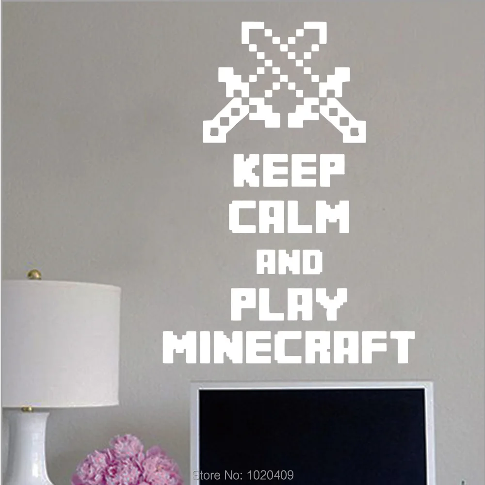 Us 387 15 Offwall Sticker Minecraft Game Words Pvc Wallpaper Diy Poster Wall Stickers Home Decor Living Room Keep Calm L2013493 In Wall Stickers