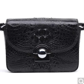 

BEV New alligator leather single shoulder bag fashion trend Leisure lady real crocodile bag women chain bag female bag black