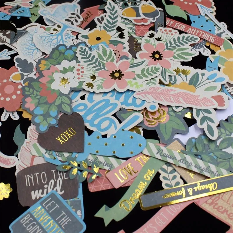 

KSCRAFT 144pcs Colorful Cardstock Die Cuts for Scrapbooking Happy Planner/Card Making/Journaling Project