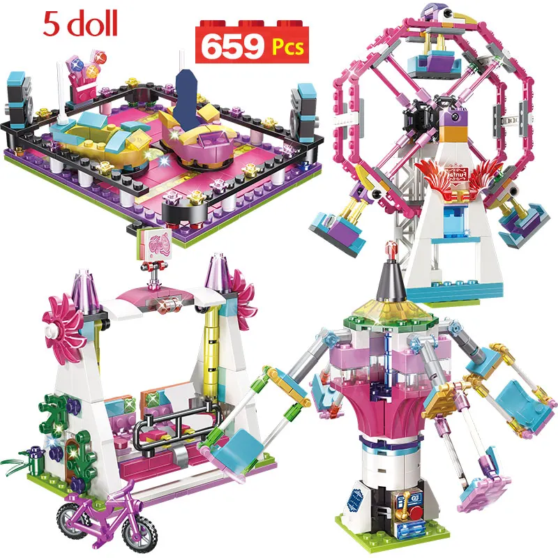 Baratos 699 piezas de ladrillos de ciudad compatibles con Legoingly Friends Fun Park Carnaval de Joy bloques de construcción figura modelo juguetes para niñas niños