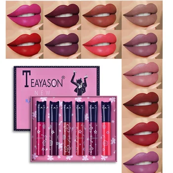 

6PCS Lip Gloss Set Velvet Liquid Lipstick Professional Makeup Matte Lipstick Lip Kit Long Lasting Cosmetics Maquiagem TSLM1