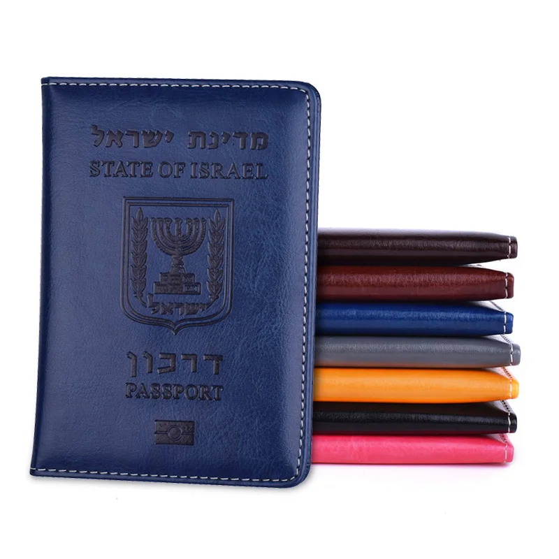 

Fashion Israel Women Travel Passport Card Holder Protector Cover Men PU Leather Organizer Wallet Bag Credit Card Holder Case