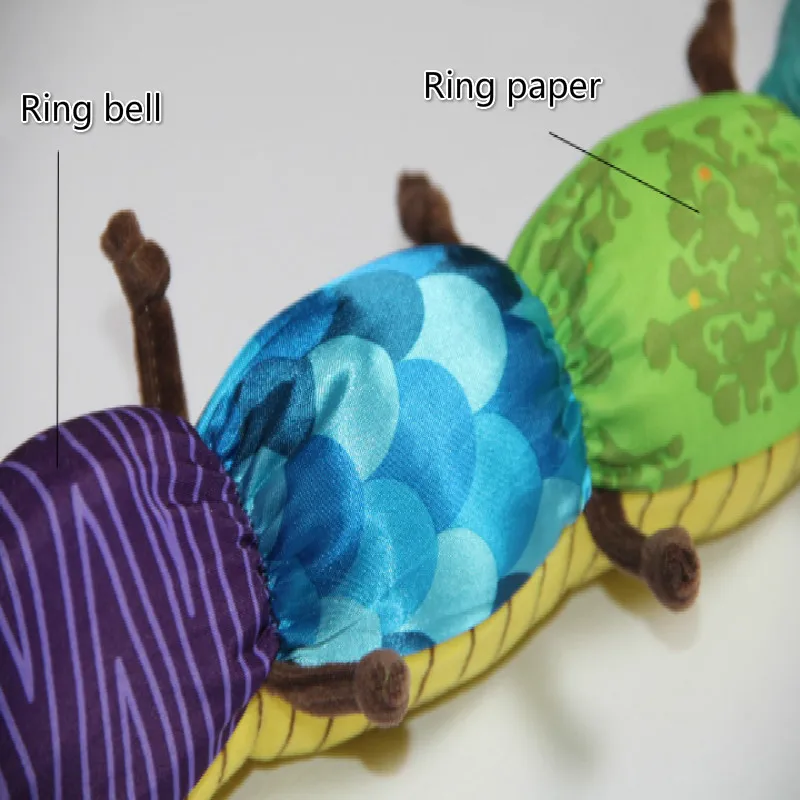60 см детские мягкие игрушки кофейного цвета ноги гусеницы музыка насекомые плюшевые игрушки со звонком бумага для ребенка