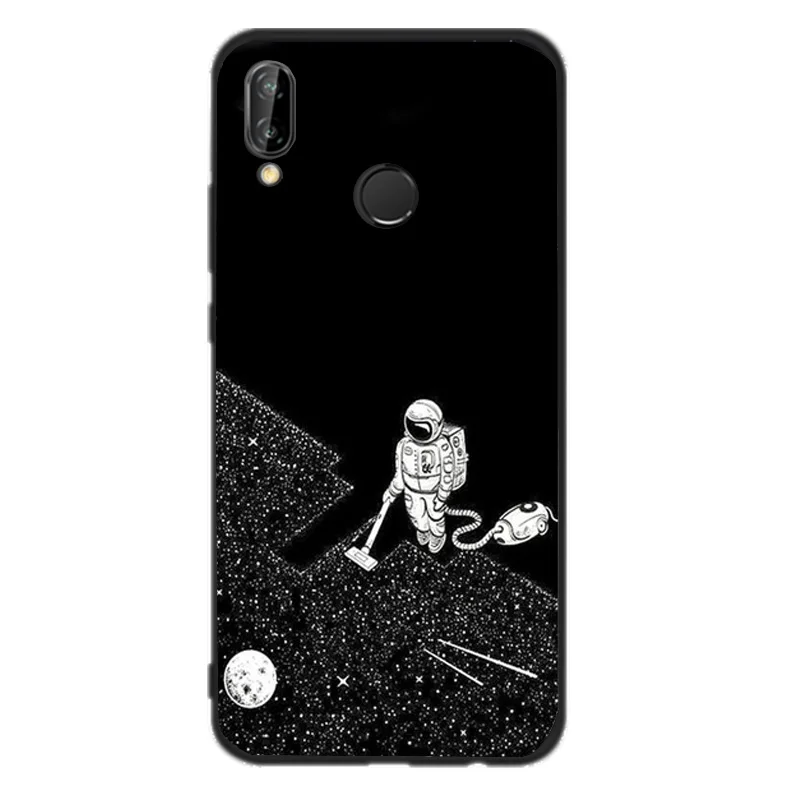 Матовый Силиконовый чехол для huawei P20 Lite, чехлы для mate 10 Lite P10 P8 P9 Lite Mini P Smart Cartoon Milky Way, полное заднее покрытие - Цвет: Серый