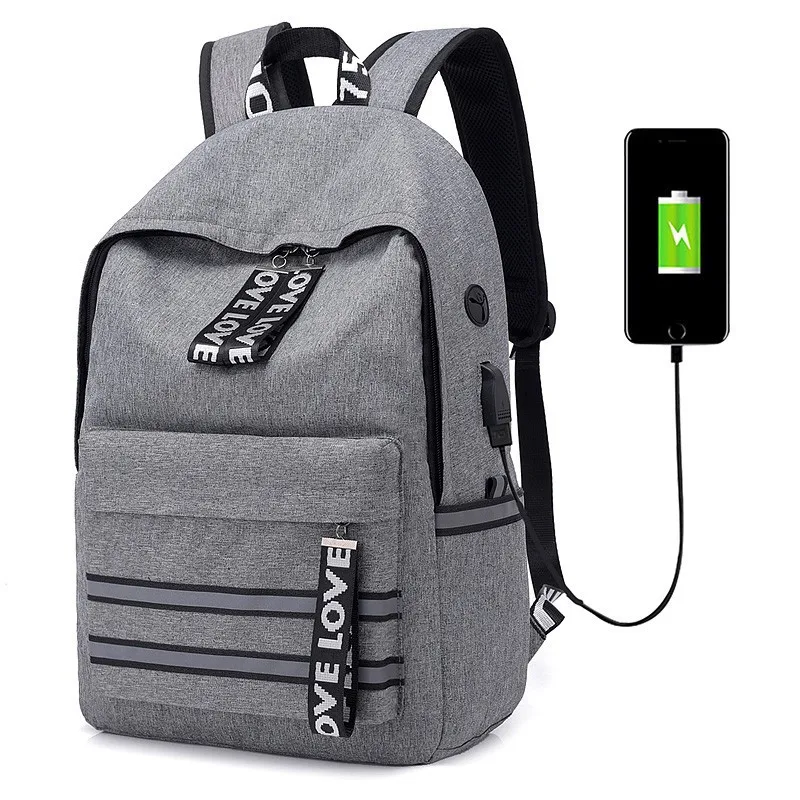 

2018 Men Business Travel USB Charging Backpacks Teenager College Large Capacity School backpack for Boy Girls Student Casual Bag