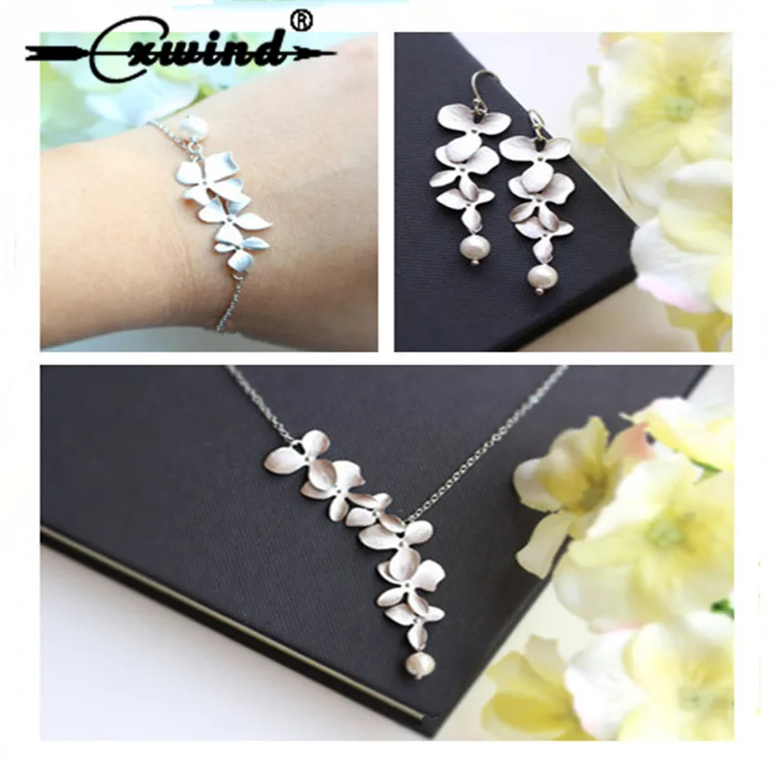 

Cute Orchid Lotus Earrings DNA Kiwi Choker Necklaces For Women Style Necklace&Pendants High Quanlity Bridal Jewelry Set Jewelry