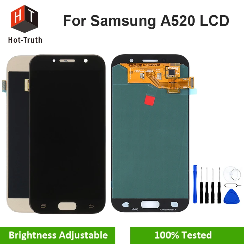 

Hot-Truth Super Amoled LCD Screen For Samsung Galaxy A5 2017 A520 A520F Display Touch Digitizer Assembly LCD Replacement 5.2