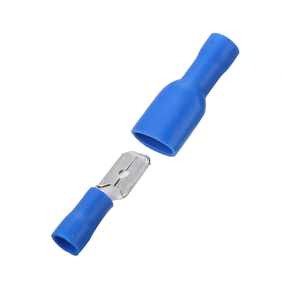 100pcs New Blue Insulated Female & Male Spade Crimp Terminal Connector for Audio Wire 16-14 AWG Cable Electrical Equipment