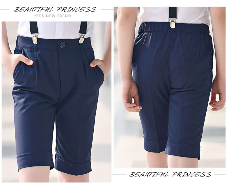 Boys Short Pants Formal Knee Length Trousers Kids Performances Suit Pant Pantalon Garcon Enfant Student  Full Pantaloni Ragazzo  (10)