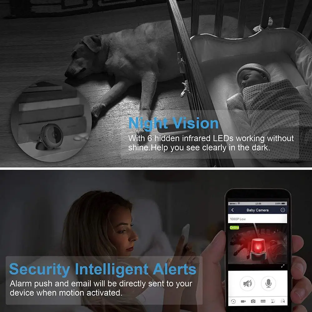 Мини WiFi камера/DV беспроводная HD 1080P Портативная Домашняя камера безопасности с