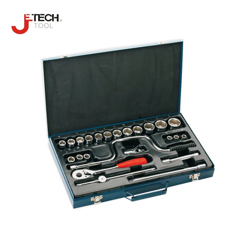

Jetech 24pcs 1/2 DR metric craftsman deep socket wrench set with ratchet adapter kit automotive tool lifetime guarantee