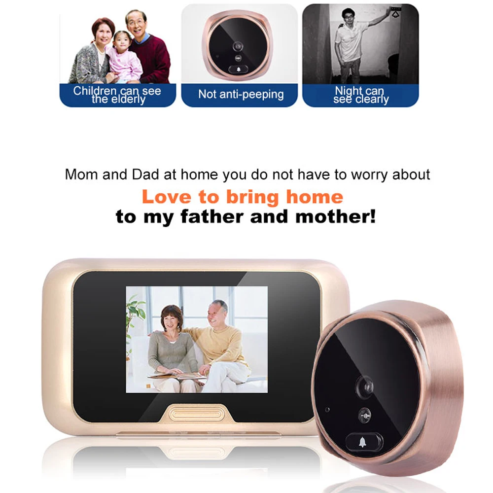 3.1" Peephole Doorbell 1.3MP HD Night version Camera House Visitor talk-back Intercom system Video door phone wide angle viewing
