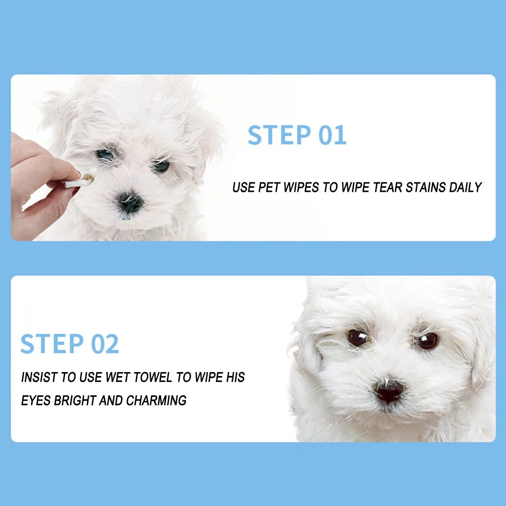 Dog Eyes cleaner liquid Pet Cat Dog Remove Tear Mark Artifact Eye Cleaning Pet Wet Paper Towel d90611