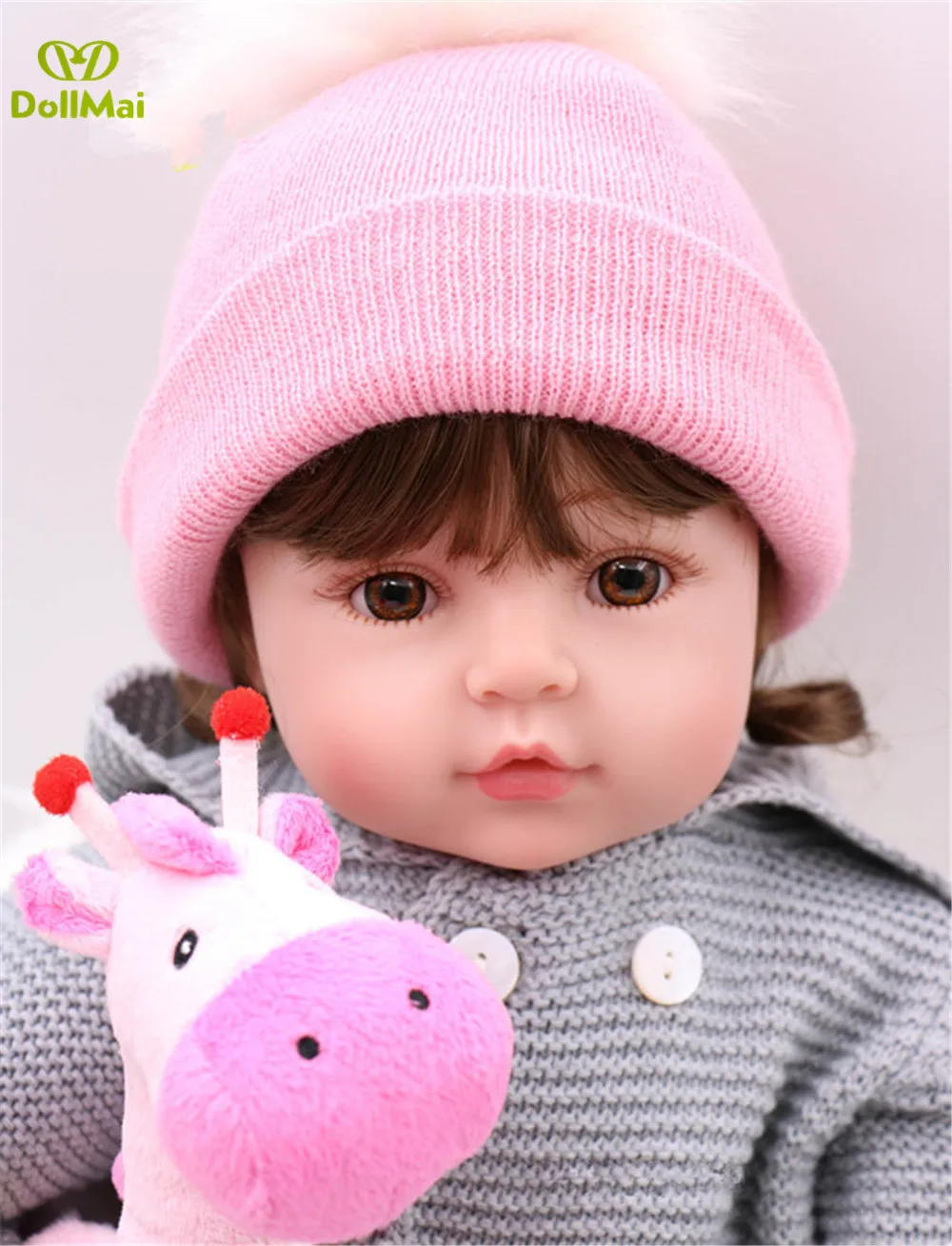 

Bebes reborn doll 60cm New Handmade Silicone reborn baby adorable Lifelike toddler Bonecas girl kid menina de silicone bonecas