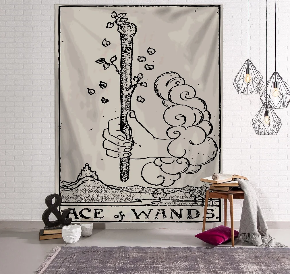 

Faroot Tarot Card Tapestry Polyester Square Tapestry Wall Hanging Carpet Throw Mat for Home Bedroom Decoration