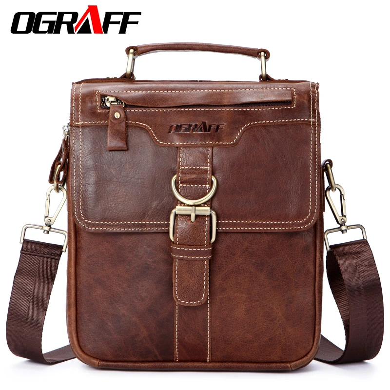 Genuine Leather Men's Shoulder Bags Literacy Basics