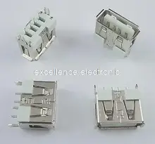 50 Pcs New USB 2.0 Female Type A 4 Pin PCB Connector 180 Degree DIY