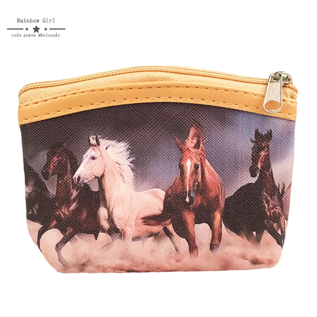 Rainbowgirl 2017 new coin purse horse style purse animal picture women