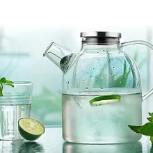 1 шт 1000 мл 1600 мл стеклянный чайник с крышкой из нержавеющей стали кувшин для воды с горячим льдом Создайте свой чай ледяной водой или напитками JM 1008