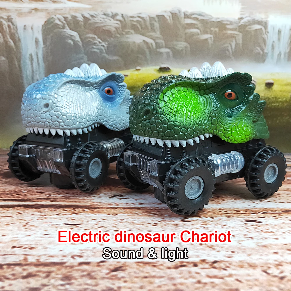 Игрушка Электрическая в виде динозавра Игрушечная модель с большими шинами для