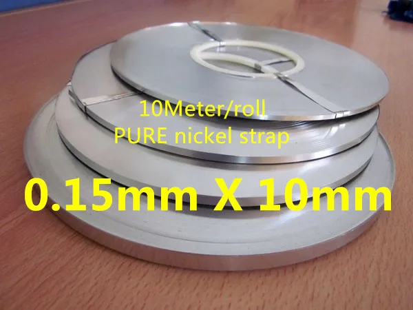 

10Meter 0.15mm X 10mm Pure Nickel Strip Tape For Li 18650 Battery Spot Welding Compatible For Spot Welder Machine