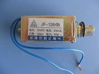 

JF-1264B DC 12V 2.5A Push Pull Type Open Frame Solenoid Electromagnet 10mm 55N