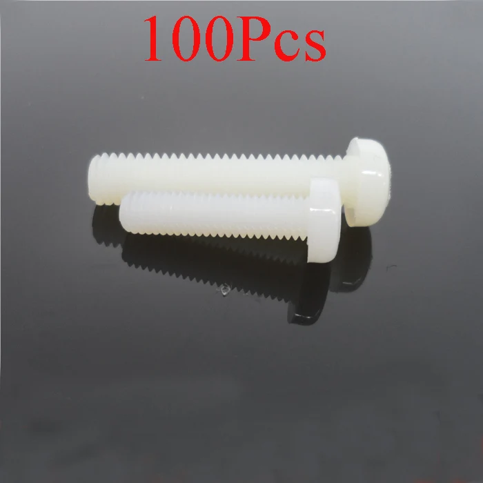 100Pcs Screws M5 Nylon Screws Plastic Screw for RC Model Cars Spare