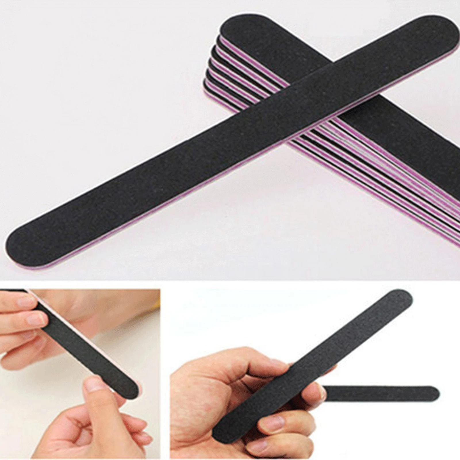 

ELECOOL 1PC Black Gel UV Set Nail Art Black Sanding File Buffer Salon Manicure Polisher Tool Hot Gel Polish Set Manicure Set