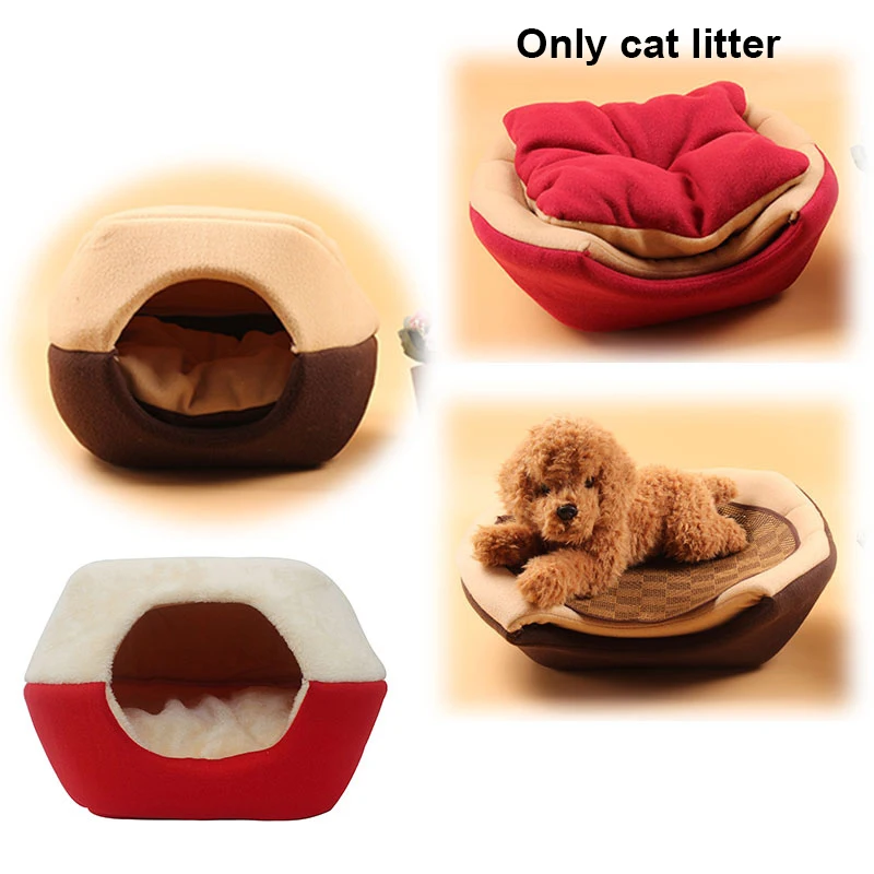  Winter Cat Dog Bed House Foldable Soft Warm Animal Puppy Cave Sleeping Mat Pad Nest Kennel Pet Supp