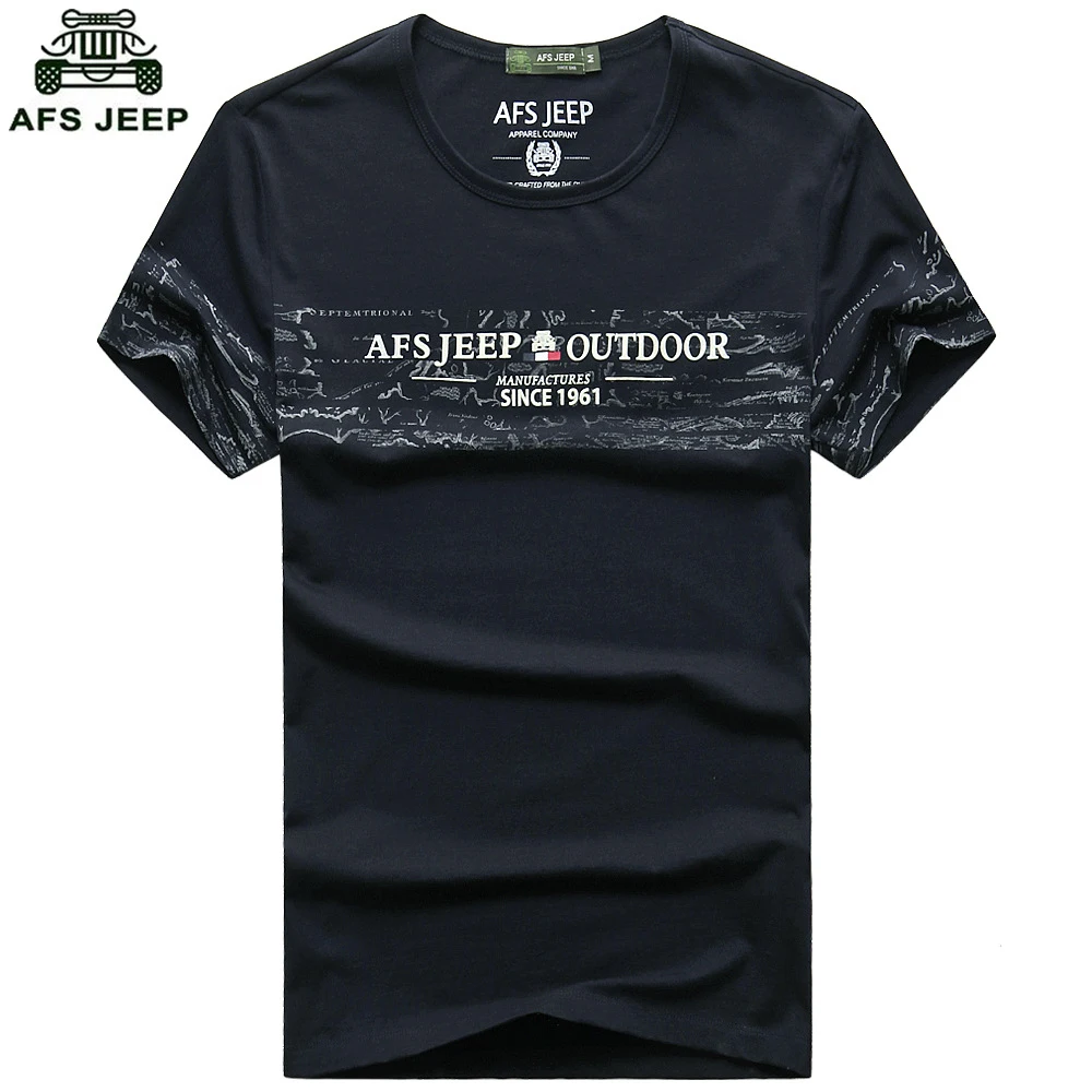 AFS JEEP Brand Clothing Men's T Shirt Short Sleeve O Neck Cotton Casual T shirts Plus Size 3XL