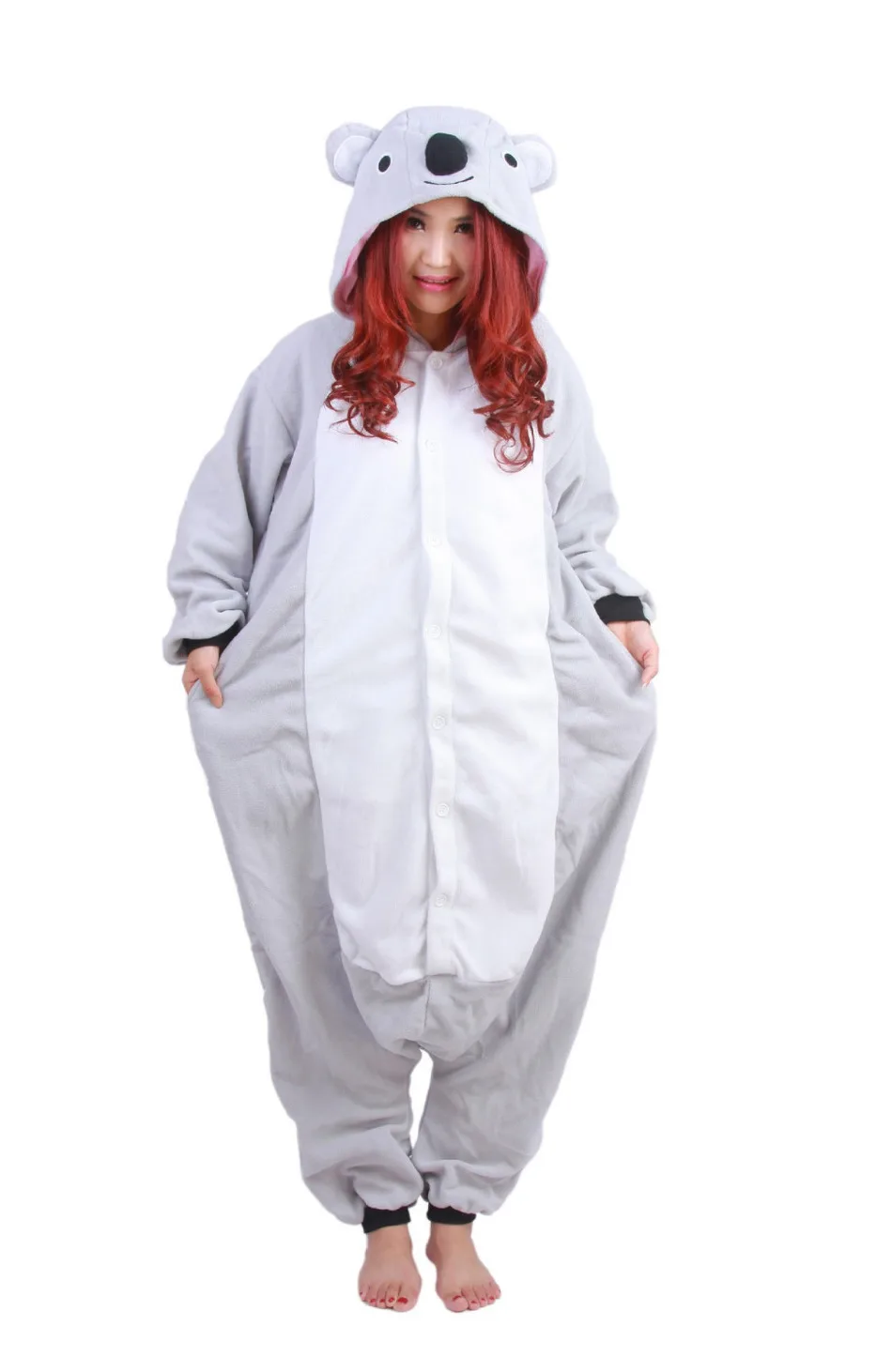 Unisex Adults Halloween Cosplay Costume Koala Pajamas Onesie Sleepwear 