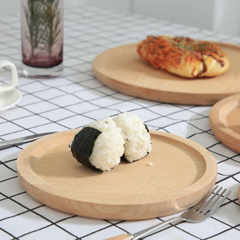 

Round Wooden Heat Resistant Mat Pastry Tray Dessert Plate Dishes Coasters Holder Coffee Cup Mat Home Decoration Accessories