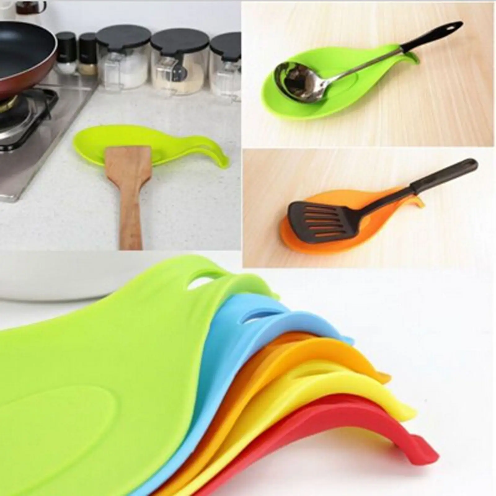 

Limit 100 1Pcs Kitchen Tools Silicone Mat Storage Trays Insulation Placemat Heat Resistant A Spoon Mat Case Container Organizer