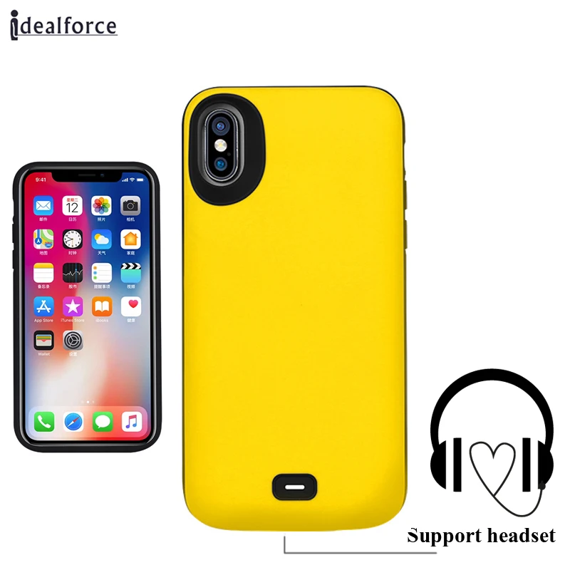 

Upgrade A2 / 2in1 Support wired headset External 5000mAh Power bank Pack backup battery Charger Case For iPhone X