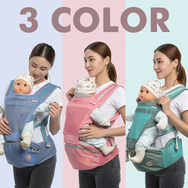 

Multifunction Outdoor Kangaroo Baby Carrier with Hood Sling Backpack Infant Hipseat Adjustable Wrap for Carrying Children 717