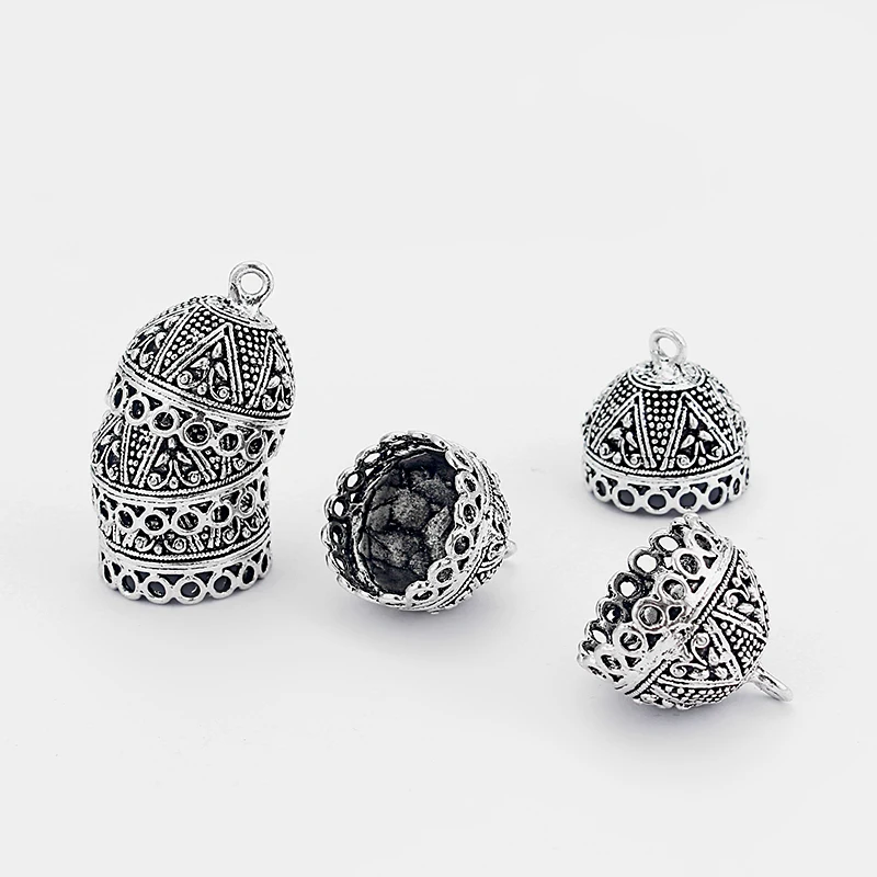 5 шт. круглые бусины в форме колокола|caps beads|end capsantique silver |
