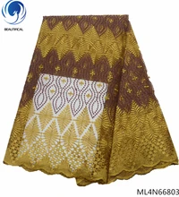 BEAUTIFICAL embroidered mesh lace fabric 2019 french lace green color 5 yards latest french laces fabric high quality ML4N668