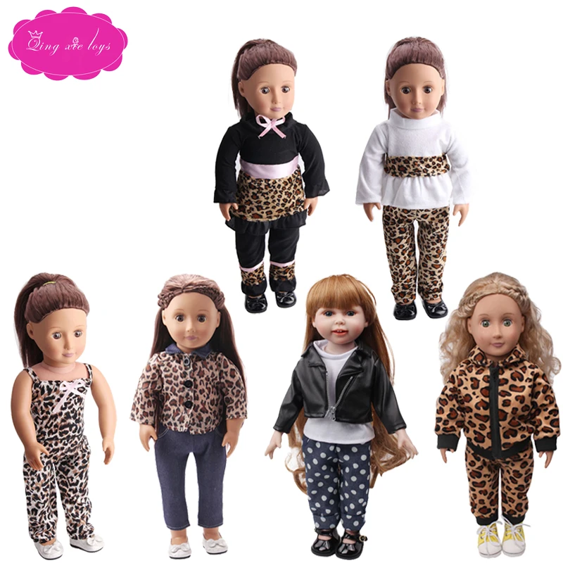 

Doll clothes new leopard print suit with different styles for 18 inch Girl dolls and 43-cm baby dolls accessories c97-ts84