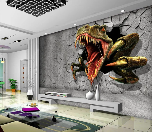 3D Dinosaurus Behang Gepersonaliseerde Custom Muurschilderingen ... 3D Dinosaurus Behang Gepersonaliseerde Custom Muurschilderingen ...