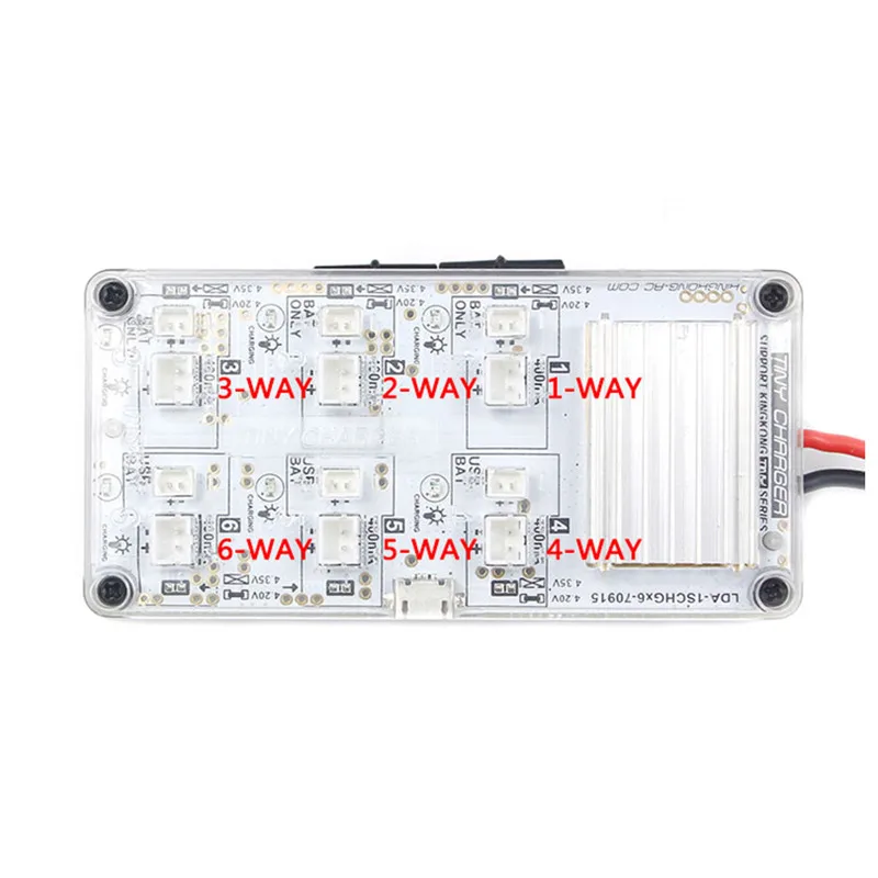 LDARC 1S Six-way Charger for Eachine E010 E010C JJRC H36 Inductrix Tiny Whoop KINGKONG 4.2V 4.35V High Voltage Lipo Battery      (6)