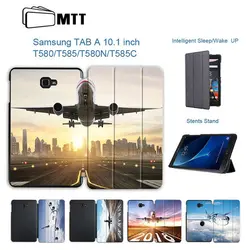 МТТ чехол для samsung Galaxy Tab 10,1 ''A6 T580N T585C Самолет печати Защитная крышка Подставка для Galaxy Tab 10,1 Tablet принципиально