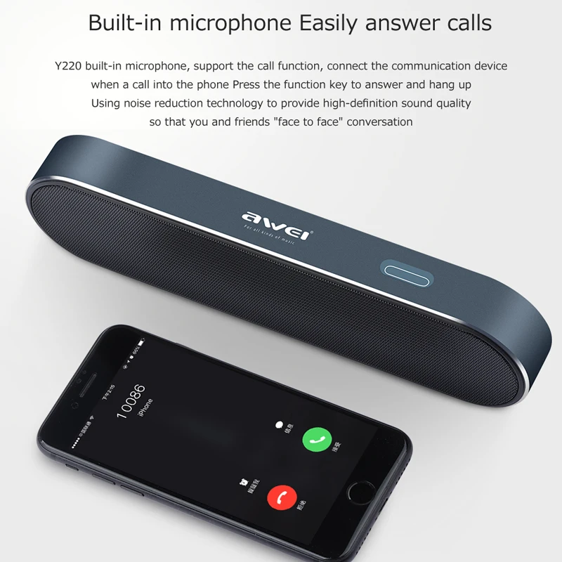 

Bluetooth Speaker Portable Wireless loudSpeaker Dual-Driver Kalonki Sound Box Blutooth Boombox For Phones 3D Stereo Awei Y220