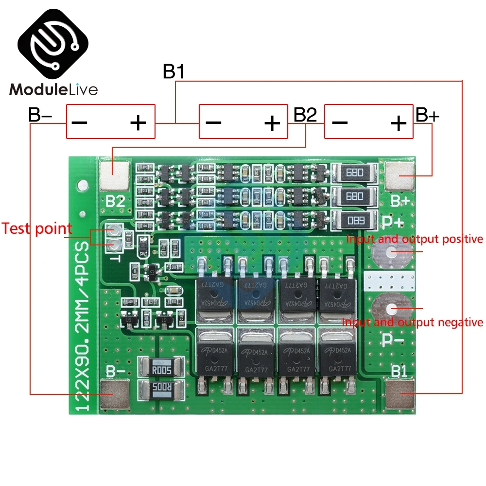 3 S 25A Li-Ion 18650 BMS батарея PCM Защитная плата BMS PCM с балансом для литий-ионных плата защиты литий-полимерных аккумуляторов модуль 12 В