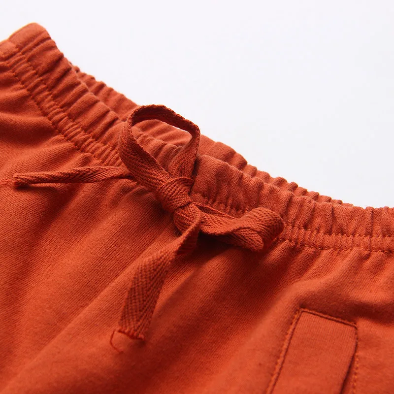 Spring Autumn 2-7 8 9 10 Years Solid Color Cotton Drawstring Child Baby Kids Unisex Sports Long Trousers Pants For Boy Girl