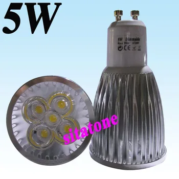 

2 year warranty Free shipping sale AC110V 220V 12V GU10 E27 E14 B22 MR16 Dimmable 5W led spotlight 5*1W LED spot light