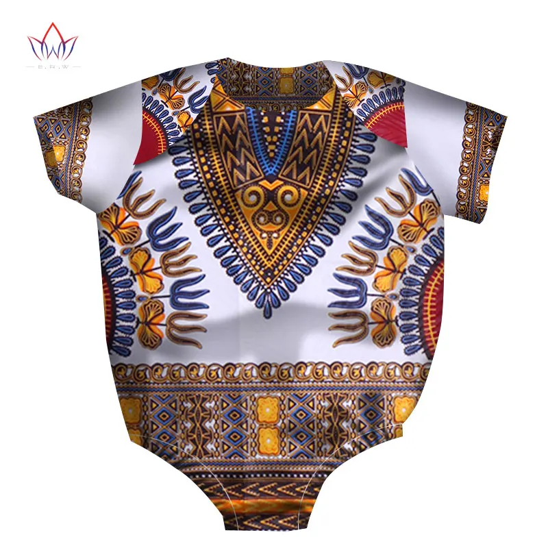 

BRW 2018 New Fashion Africa Conjoined Baby Clothing Dashiki Cute Baby jersey Bazin Flower African traditional clothing WYT123