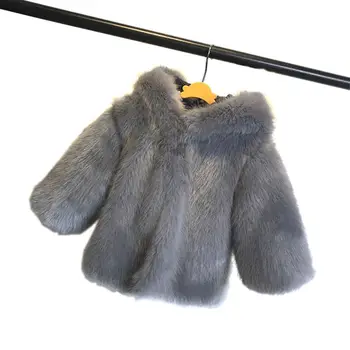 

2018 Winter Baby Boys Girls Faux Fur Coat Hooded Outerwear Kids Fur Warm Clothes Children Autumn Winter Solid Parkas Jacket M05