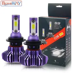 BraveWay светодиодный лампы для мотоциклов светодиодный Ice лампы H4 H7 H11 светодиодный фар HB3 HB4 12000LM 6500 K 80 W 12 V Car Light (светодиодный) диодные лампы