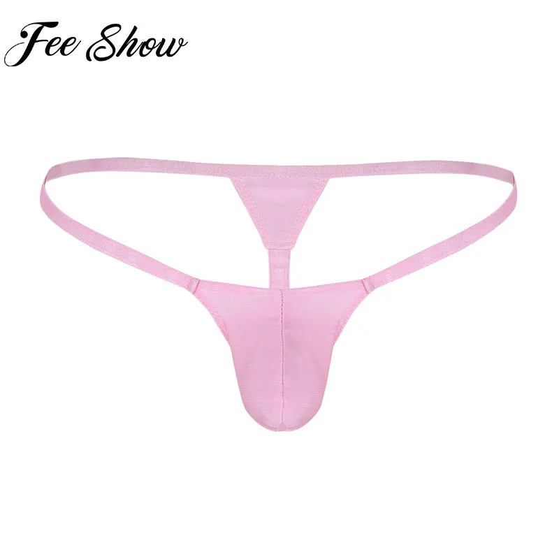FEESHOW Мужское нижнее белье Homme открытая спина Sissy Bulge Pouch Эластичные Мини бикини